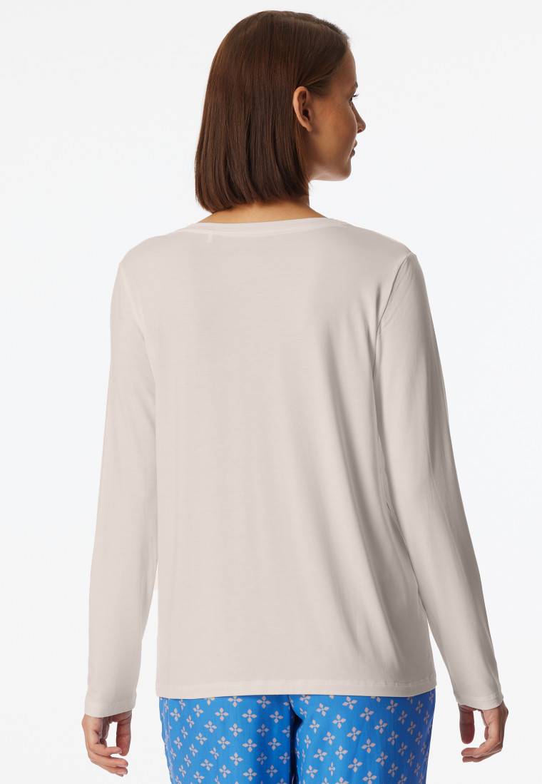 Shirt long-sleeve v-neck off-white - Mix+Relax