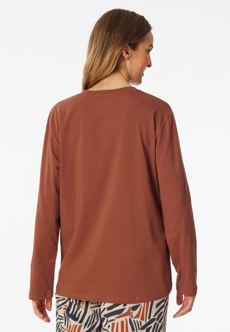 Shirt long-sleeve round neck terracotta - Mix+Relax