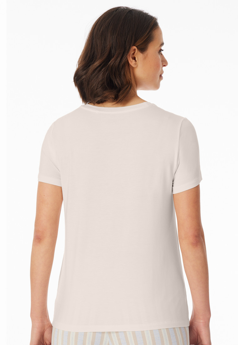 Shirt short sleeve round neck off-white - Mix+Relax