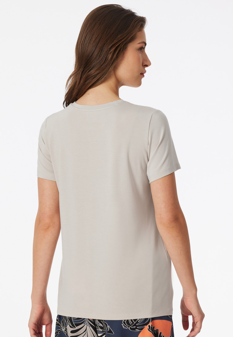 Shirt short sleeve round neck gray-jaspé-gray - Mix+Relax