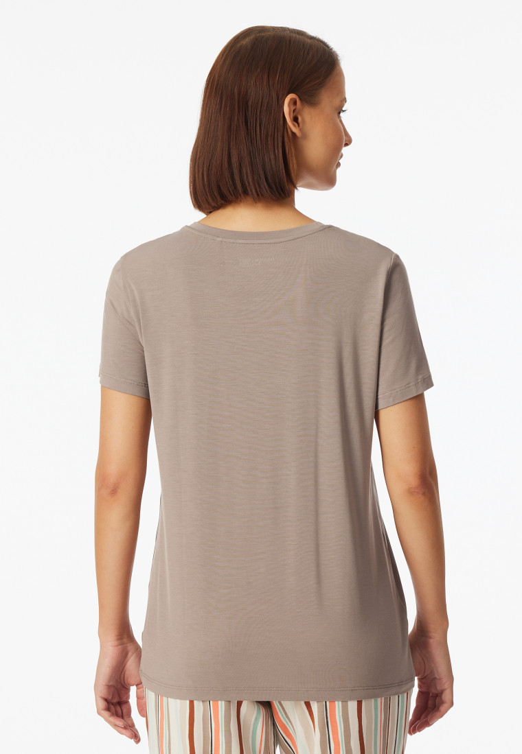 Shirt short sleeve round neck clay red - Mix+Relax