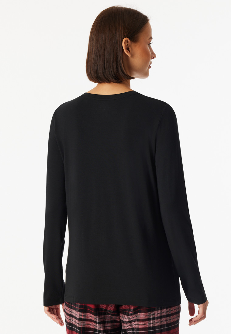 Shirt langarm rundhals schwarz - Mix+Relax