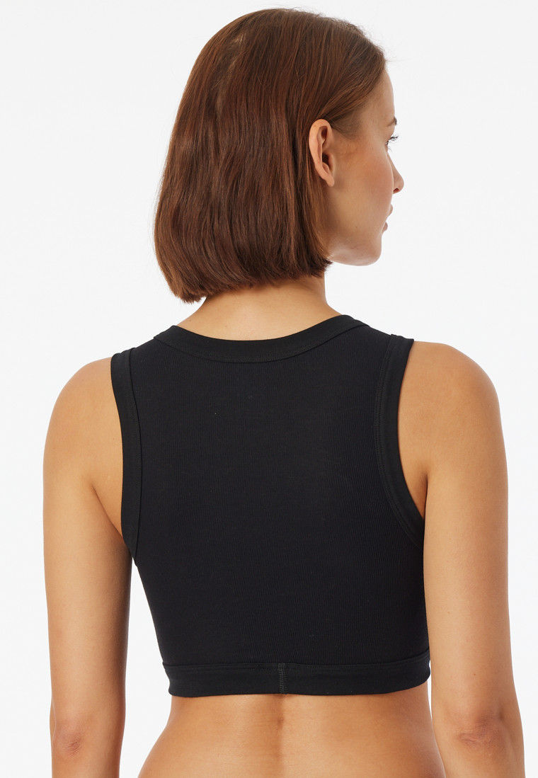 Bustier fine rib black - Revival Paula