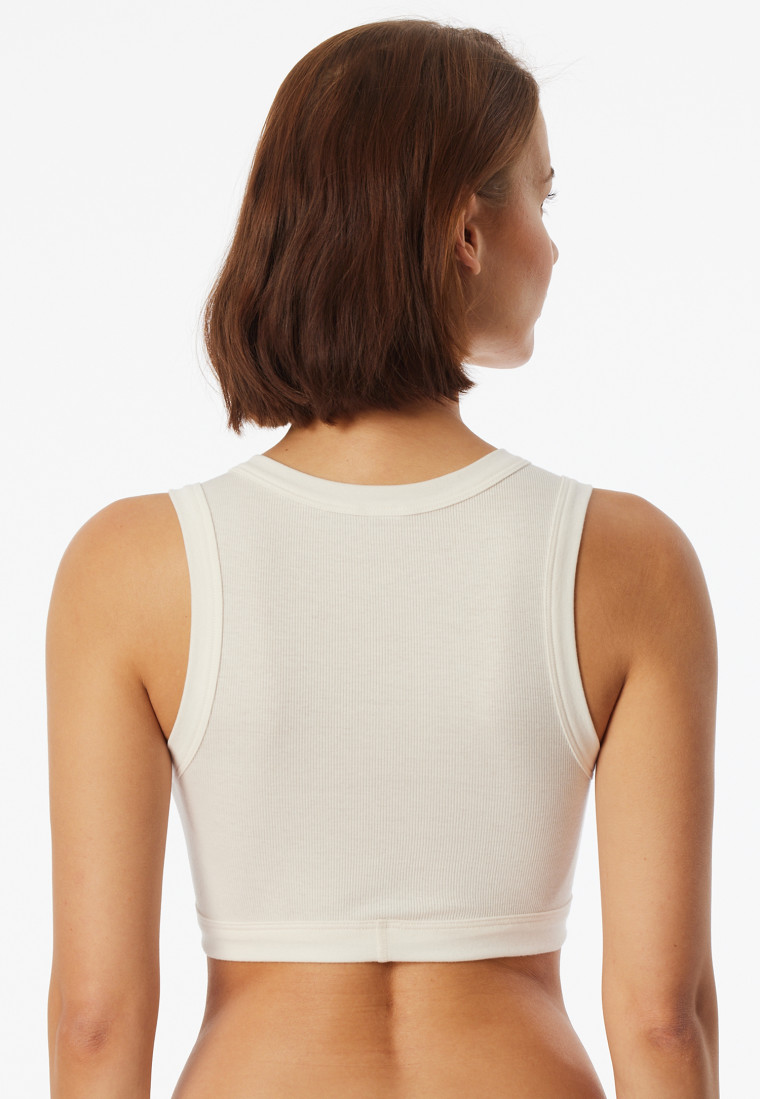 Bustier fine rib off-white - Revival Paula