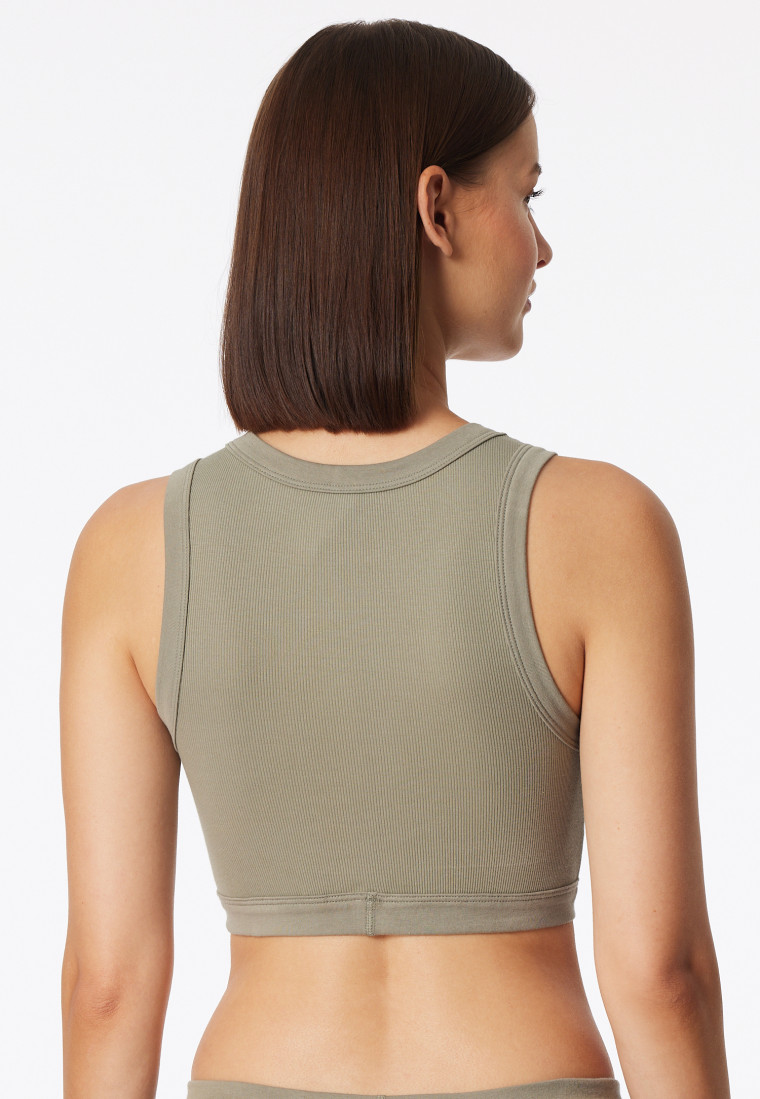 Bustier fine rib jade - Revival Paula