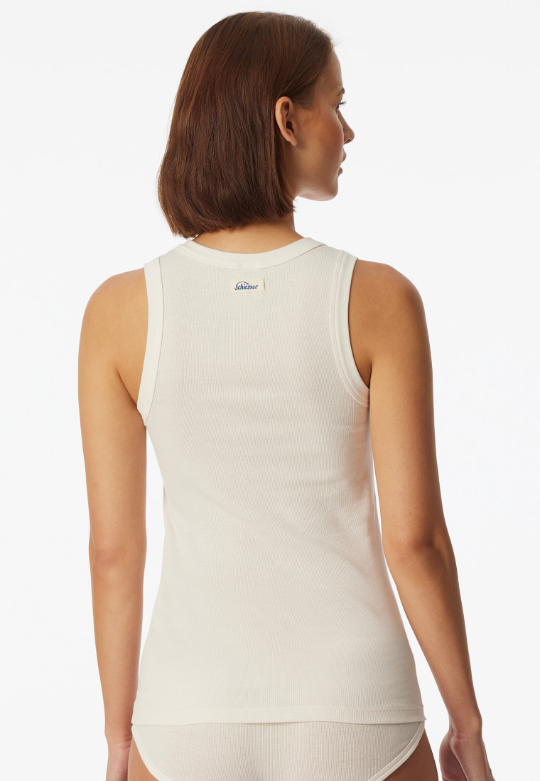 Topje fijnrib off-white - Revival Paula