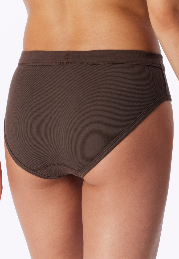 Tai-Slip Feinripp dunkelbraun - Revival Paula