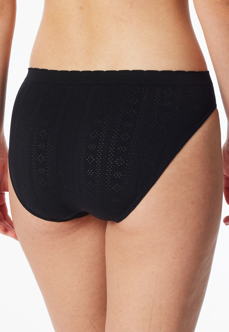 Slip retrò Ajourée senza cuciture nero - Revival Alma