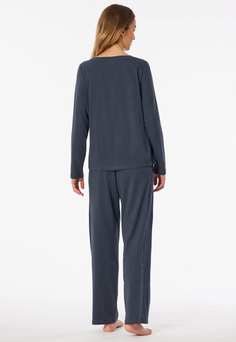 Schlafanzug lang graphit - Casual Nightwear