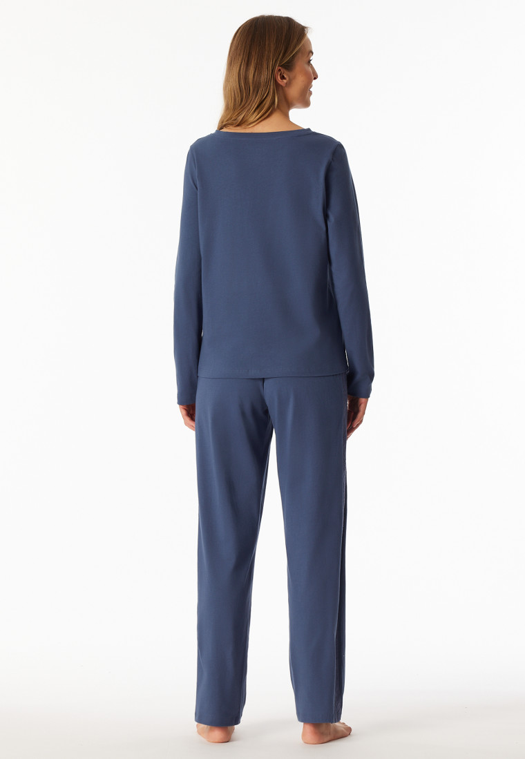 Schlafanzug lang jeansblau - Casual Nightwear