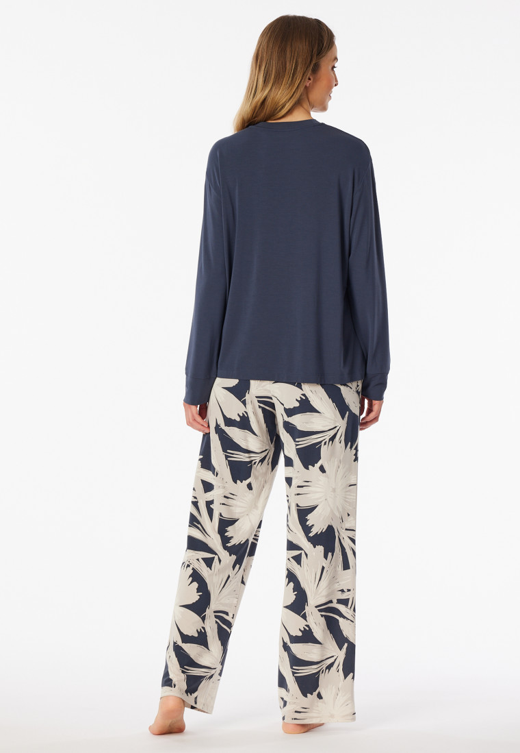 Pyjamas long pyjamas flowers graphite - selected! premium