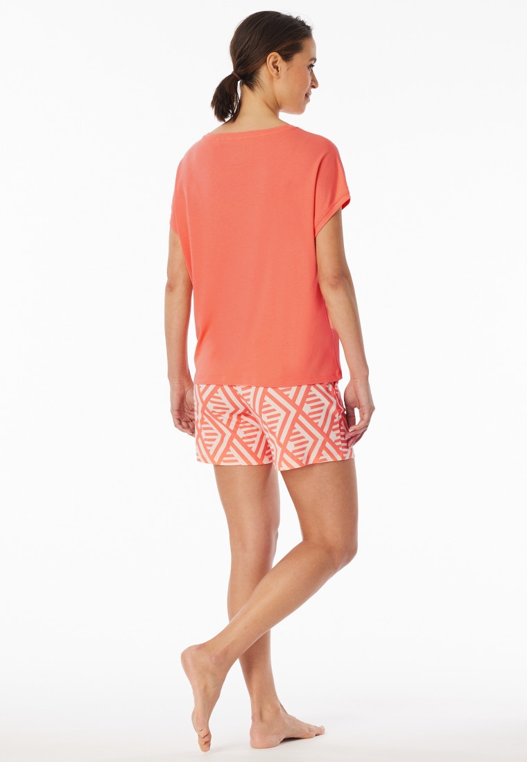 Short pyjamas interlock peach - Modern Nightwear
