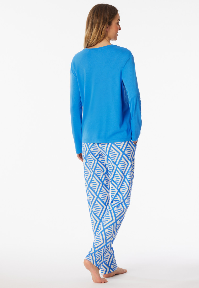 Schlafanzug lang Interlock aquarium - Modern Nightwear