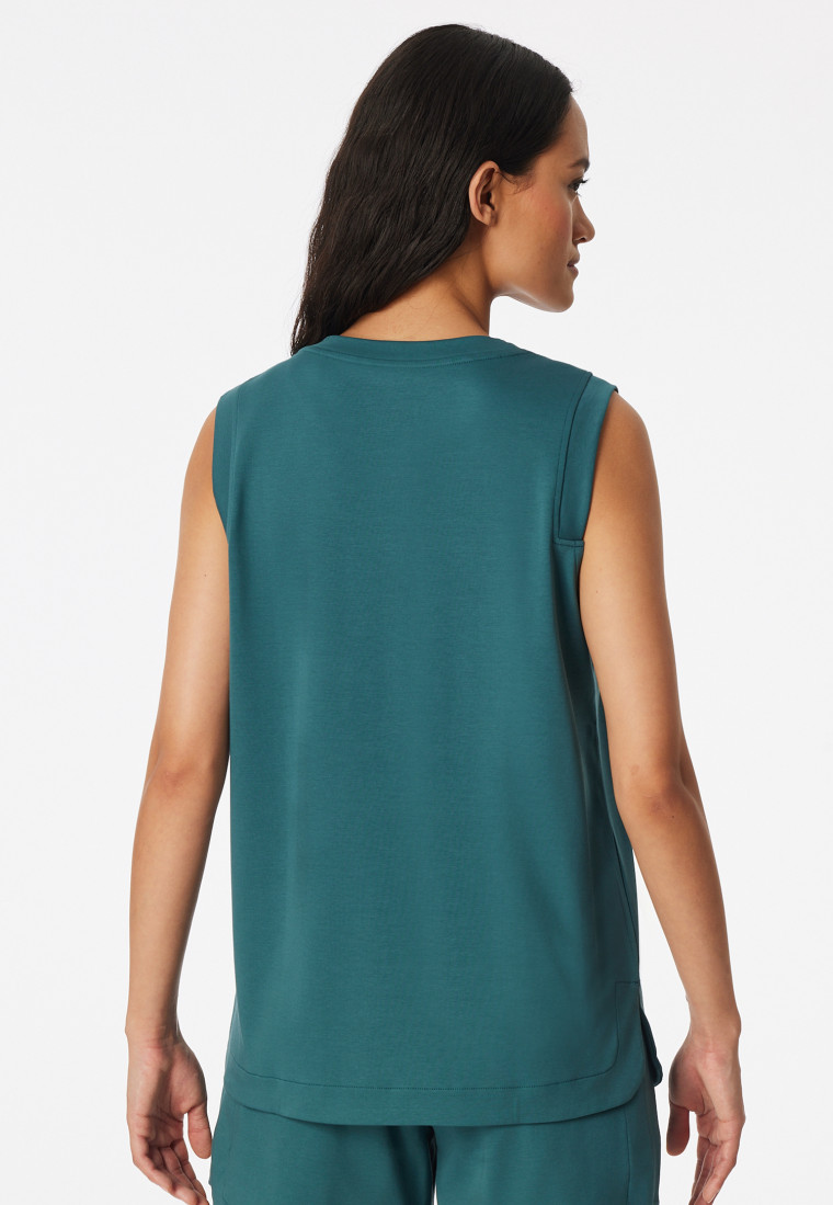 Débardeur interlock mercerisé vert - Mix+Relax