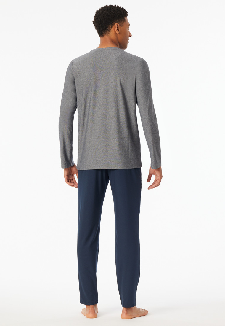 Long pyjamas striping midnight blue - Selected Premium Jacquard