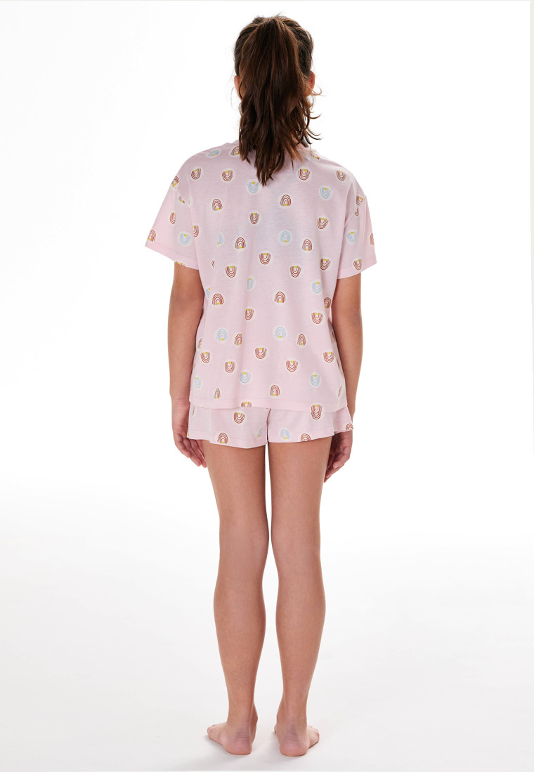 Pigiama corto rosa arcobaleno - Teens Nightwear