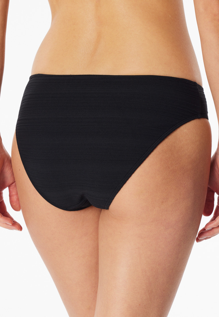 Bikini briefs jersey recycled stripes black - Aqua