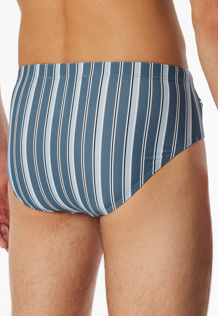 Swimming trunks with zipper pocket knitwear recycled stripes atlantic blue - Aqua