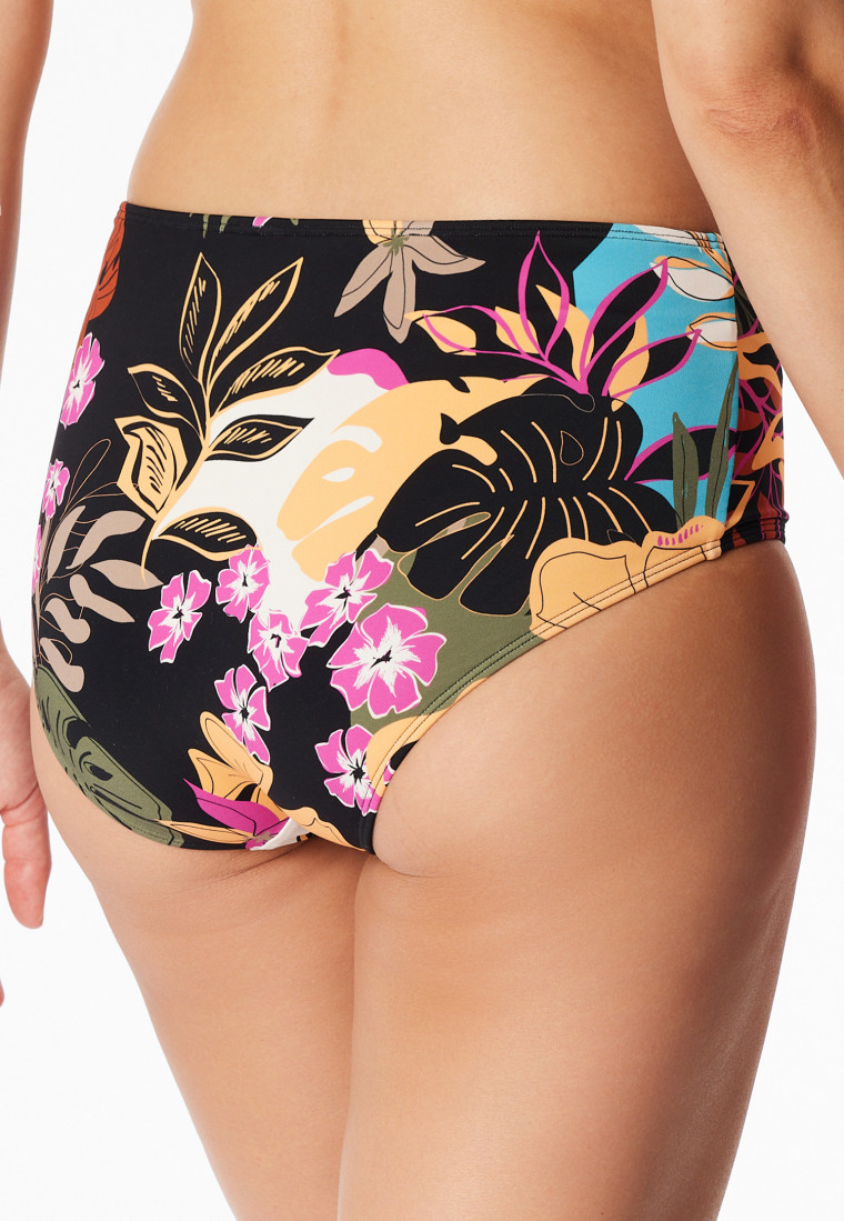 Bikinihose Jersey Blumen multicolor - Aqua