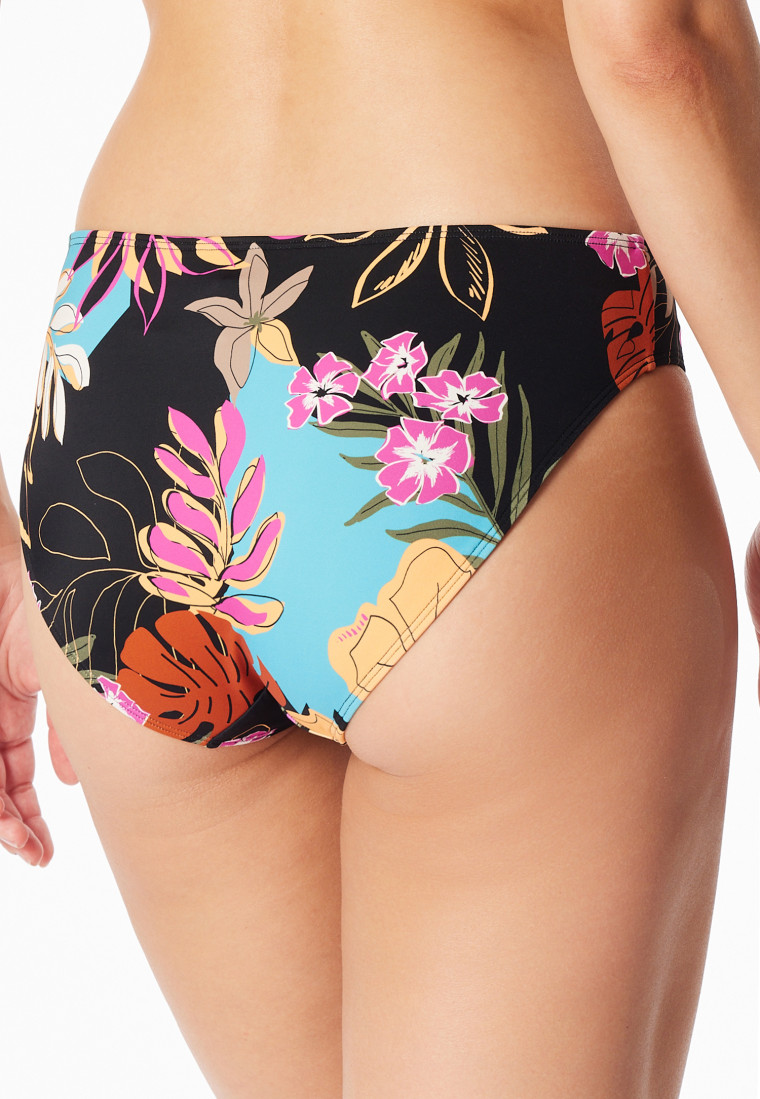 Bikinislip jersey bloemen multicolour - Aqua