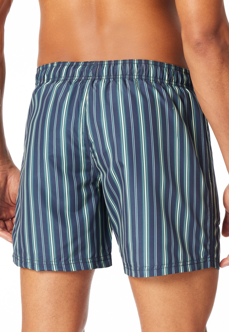 Swim shorts woven fabric stripes lime - aqua