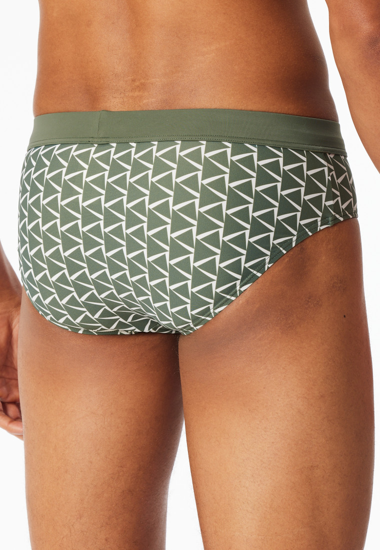Swimming trunks recycled knitwear khaki patterned - Aqua