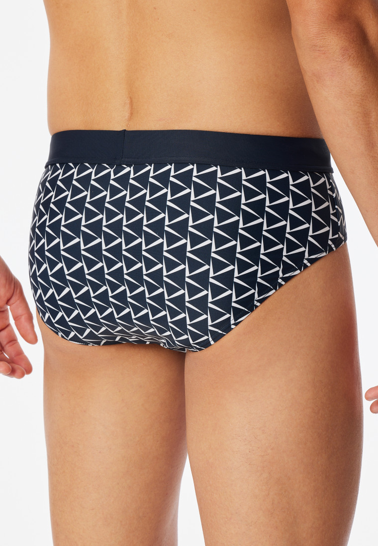 Swimming trunks recycled knitwear midnight blue patterned - Aqua