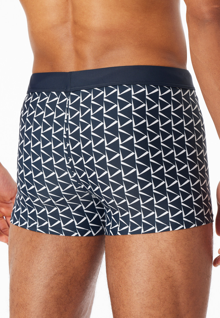 Swimming trunks recycled knitwear midnight blue patterned - Aqua
