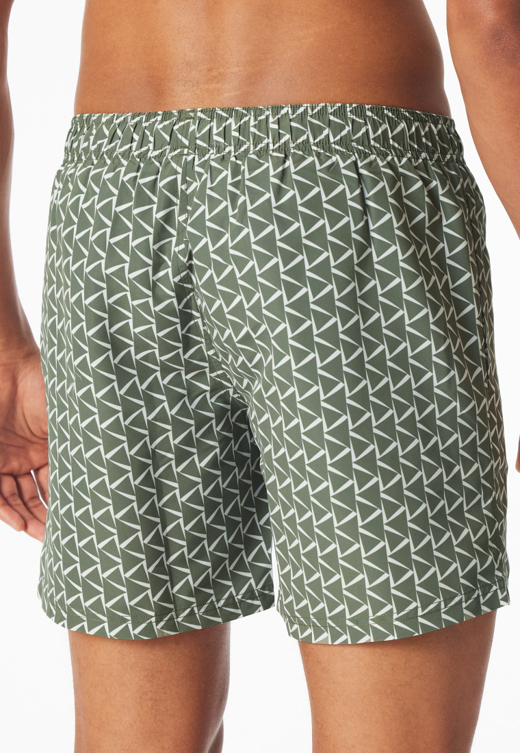 Swim trunks woven fabric recycled khaki patterned - Aqua