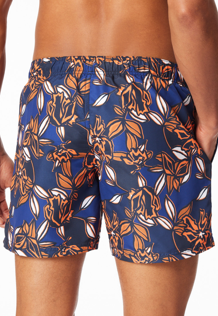 Swim trunks woven fabric multicolor patterned - Aqua
