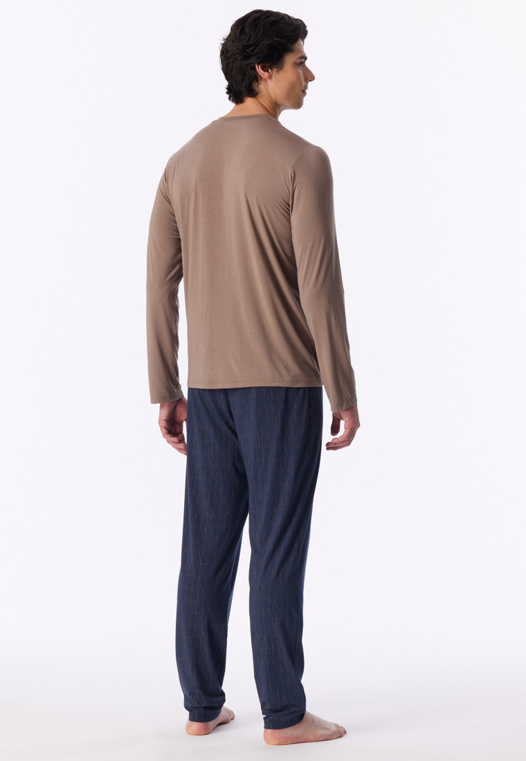 Schlafanzug lang bright taupe - Long Life Soft