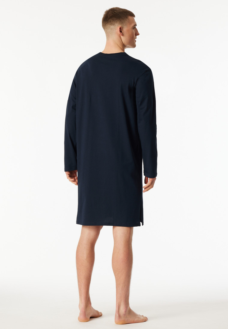 Sleep shirt long-sleeve midnight blue - Comfort Nightwear