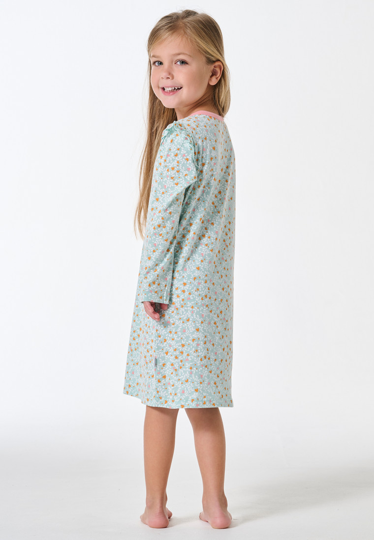 Sleep shirt long-sleeve ruffles hearts multicolor - Kids Nightwear