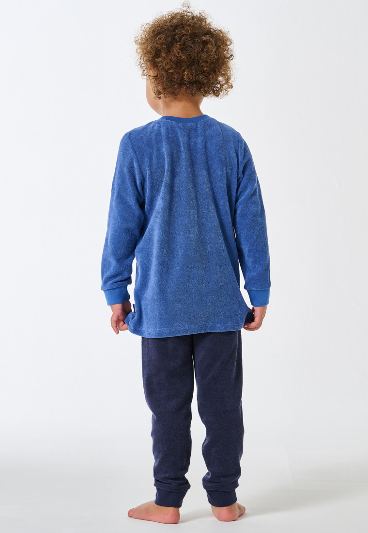 Pyjama lange frottee manchetten vos blauw - Kids Nightwear