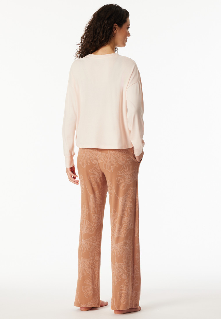 Schlafanzug lang Interlock champagner - Modern Nightwear