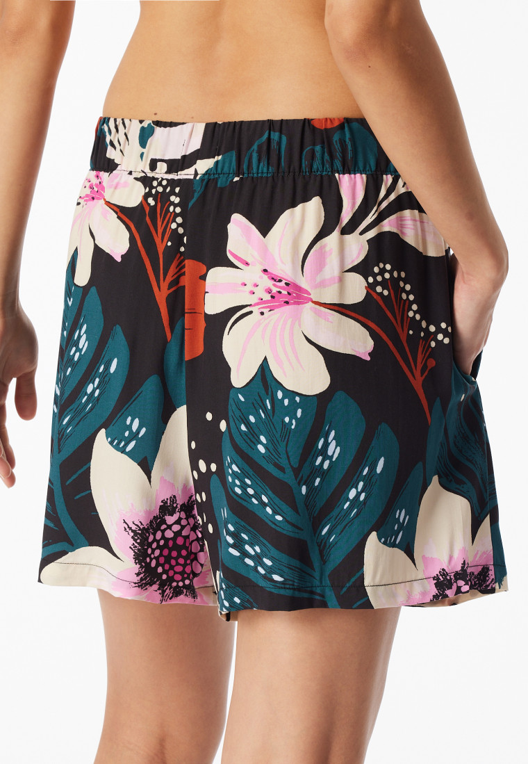 Korte broek viscose geweven stof bloemen multicolour Mix+ Relax