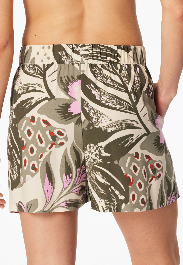 Korte broek viscose geweven stof bloemen multicolour Mix+ Relax