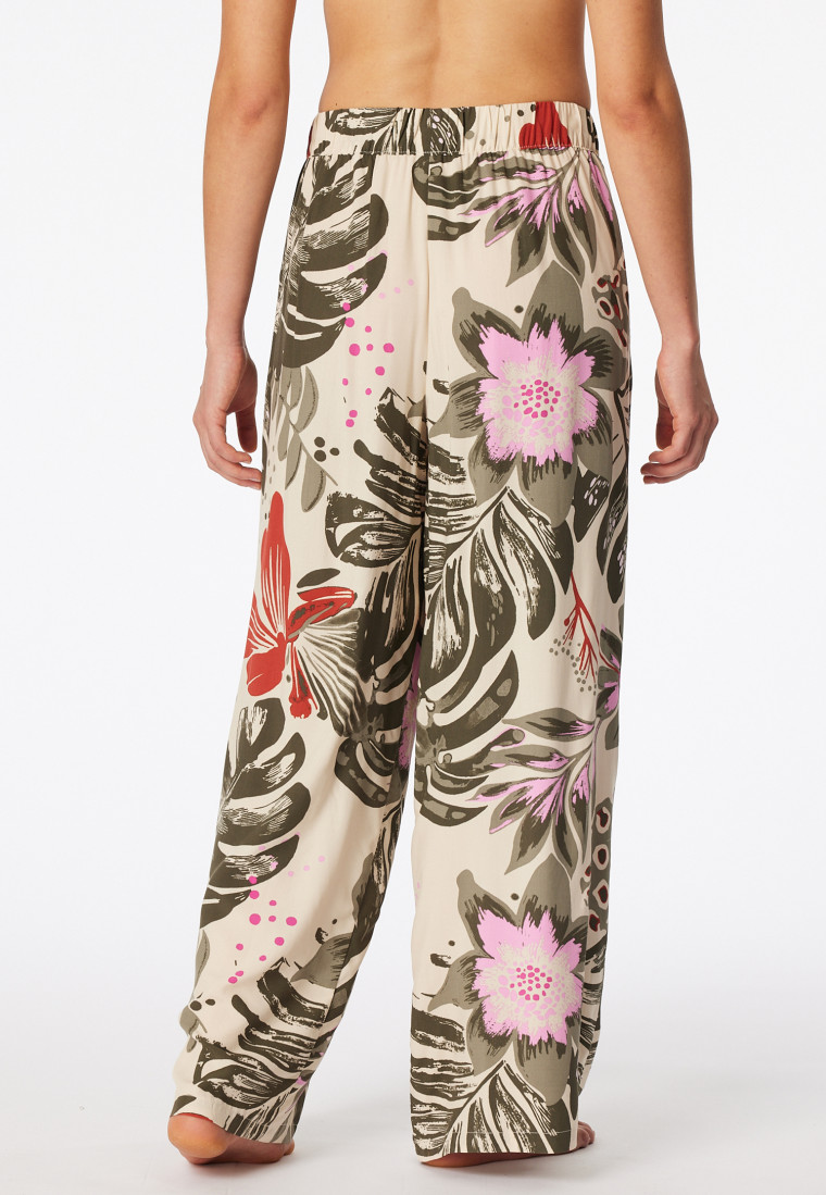 Lange viscose geweven stof bloemen multicolour Mix+ Relax