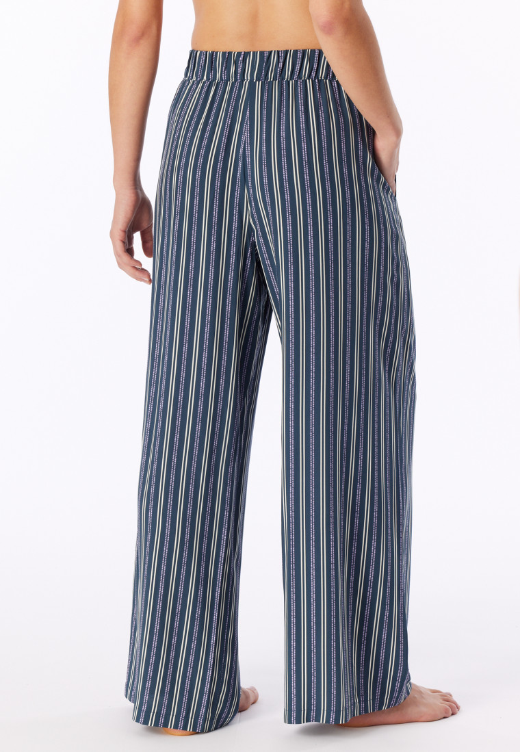 Lang broek van geweven viscose, multicolor strepen  Mix+ Relax