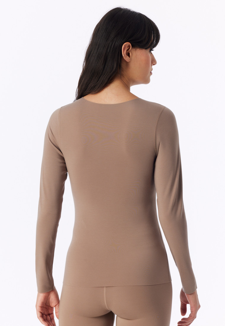 Warm shirt met lange mouwen, kleur nougat - Invisible Soft Warming