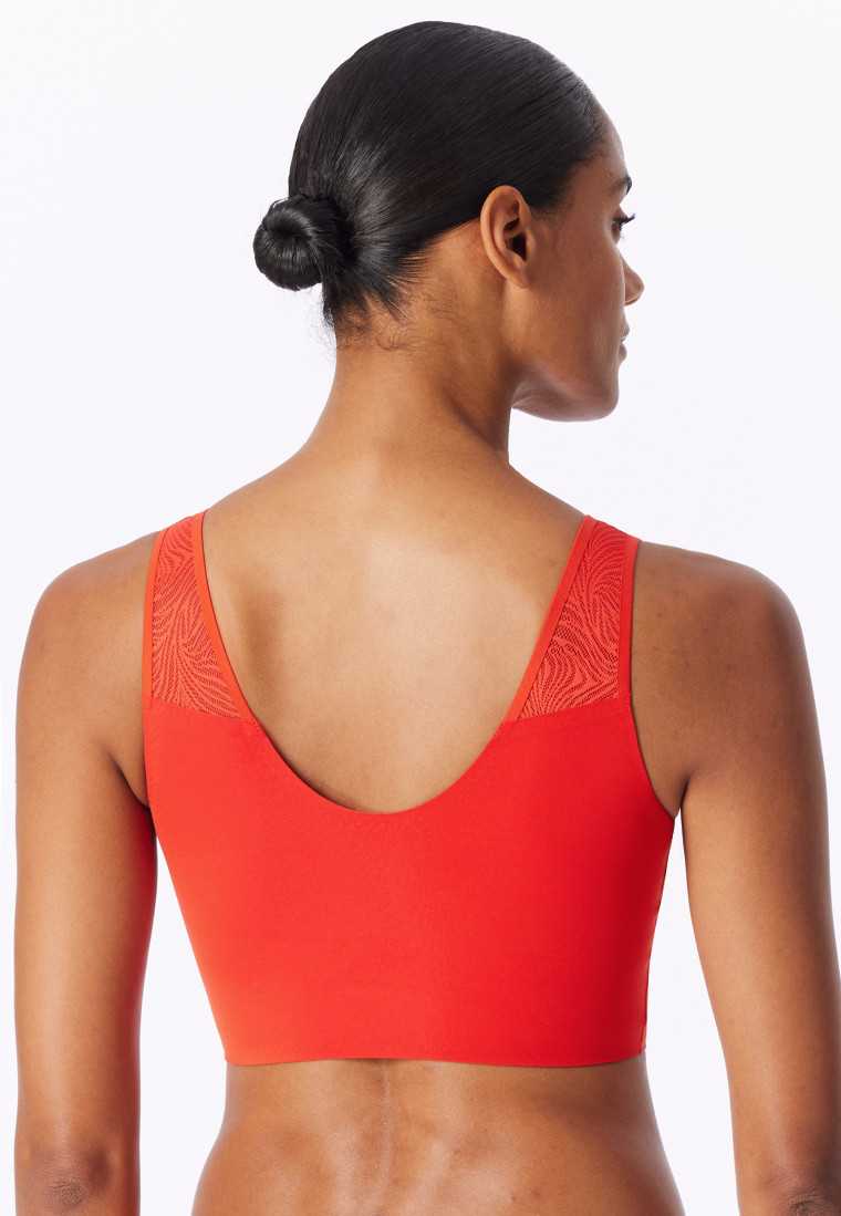 Bustier seamless herausnehmbare Pads Spitze chilli rot - Invisible Soft Lace
