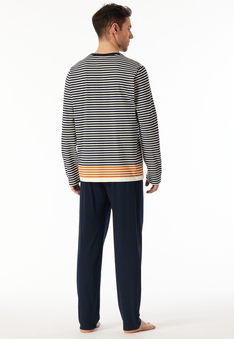 Long pyjamas striping midnight blue - Casual Nightwear