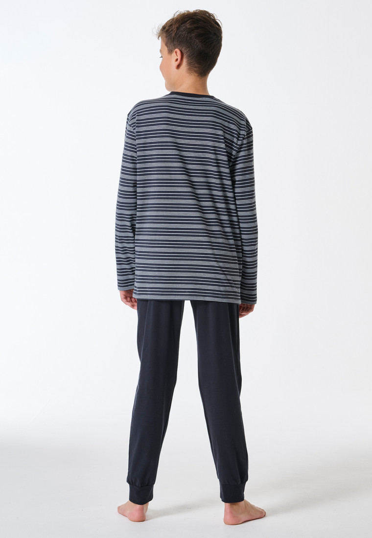 Pyjama lang gestreept navy - Teens Nightwear