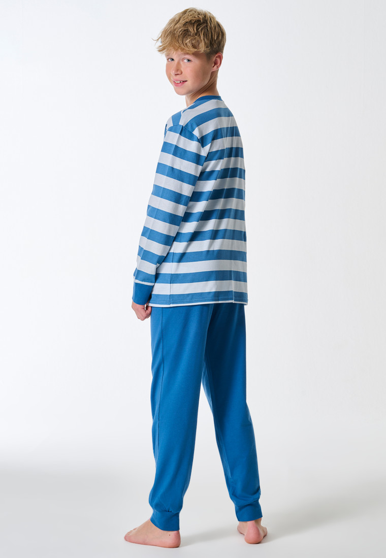 Pyjama lange pyjama met blauwe streepjes - Teens Nightwear