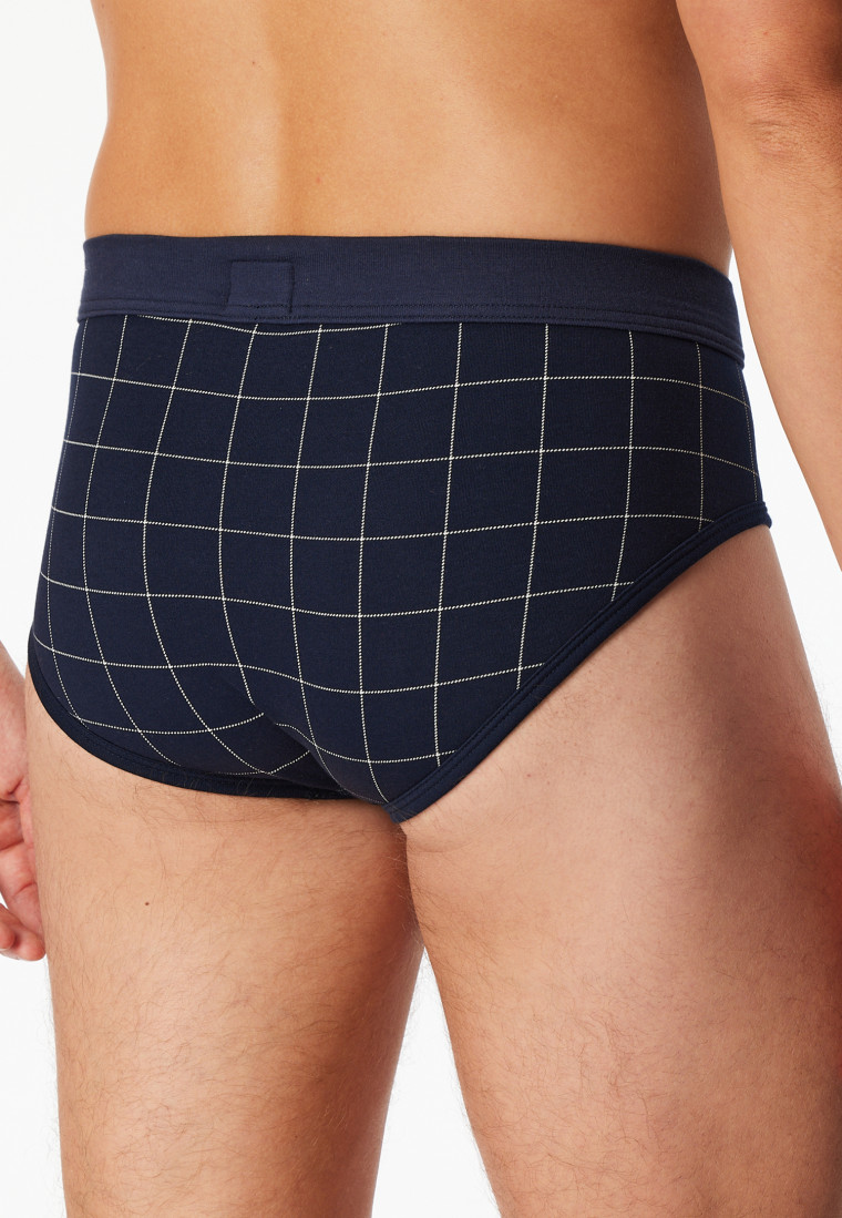 Sports briefs Fine Interlock fly patterned midnight blue - Fine Interlock