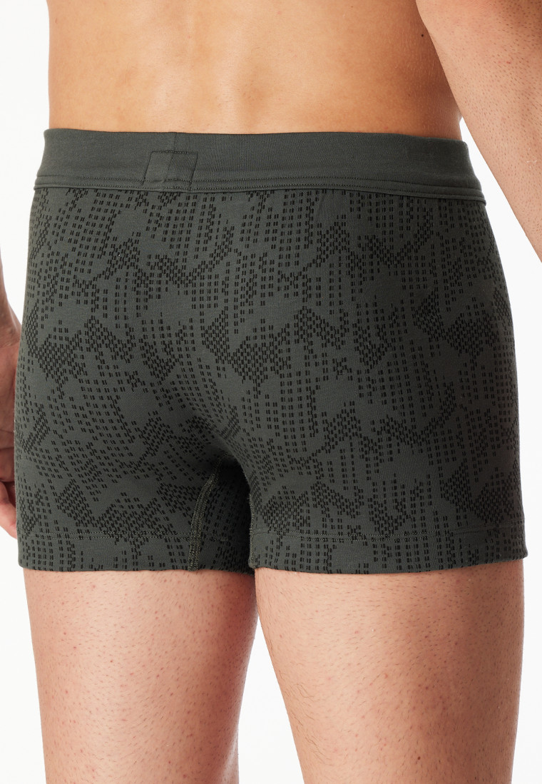 Shorts Interlock dark green patterned - Fine Interlock