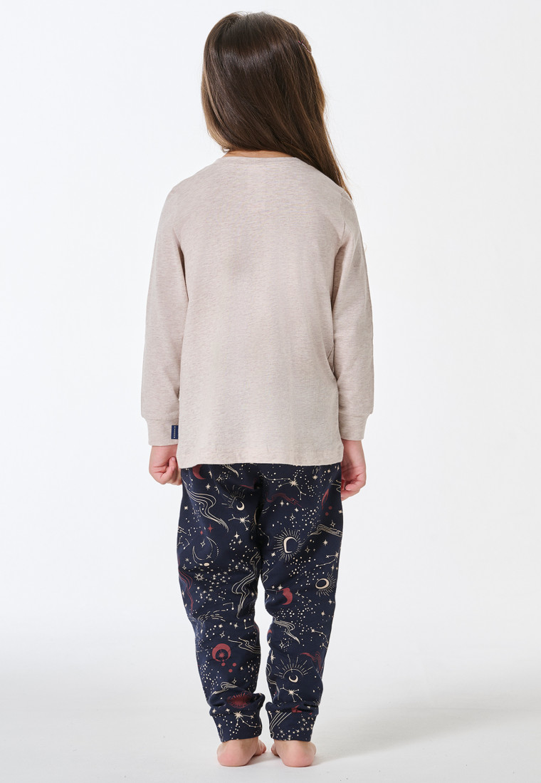 Long pyjamas with beige mottled cuffs - Family