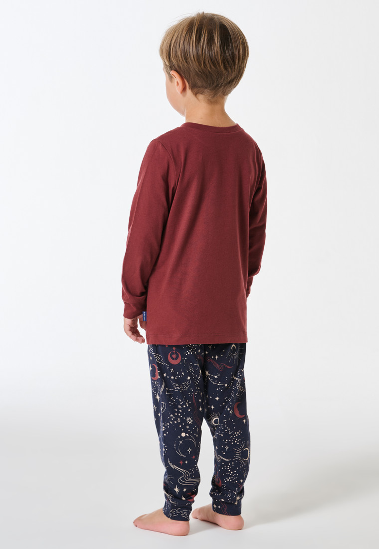 Lange pyjama wijnrood - Family