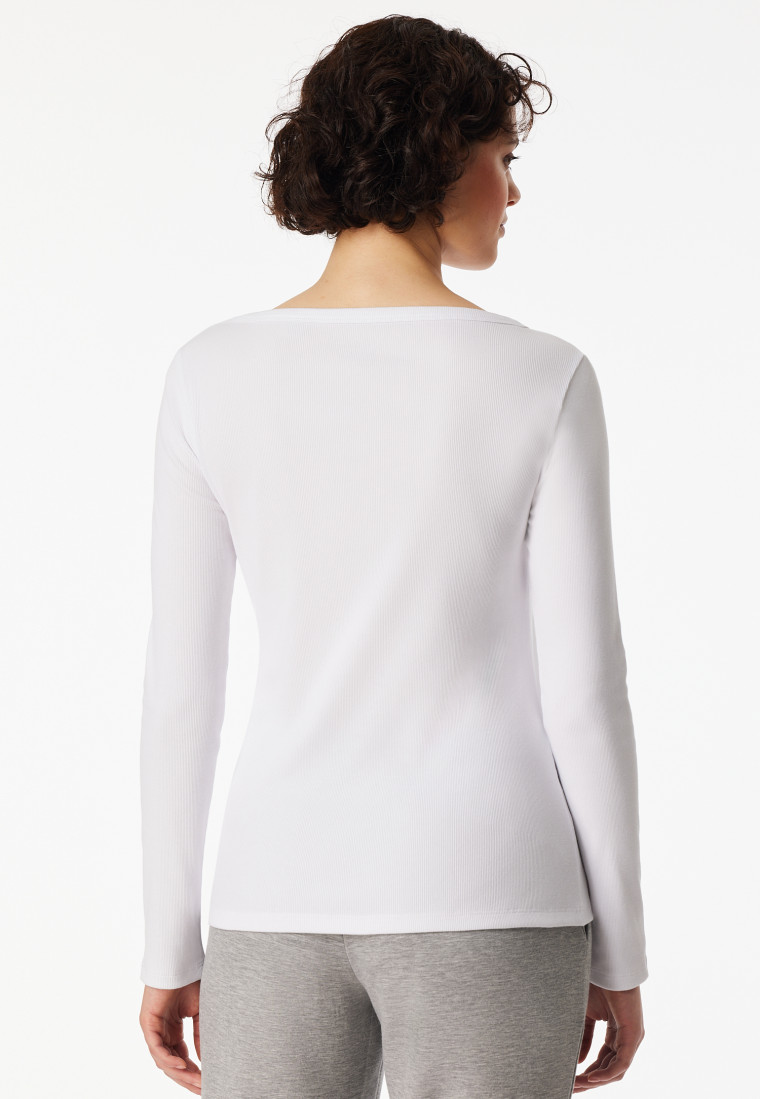 Langarmshirt Doppelripp Cutout weiß - SCHIESSER 150 Years