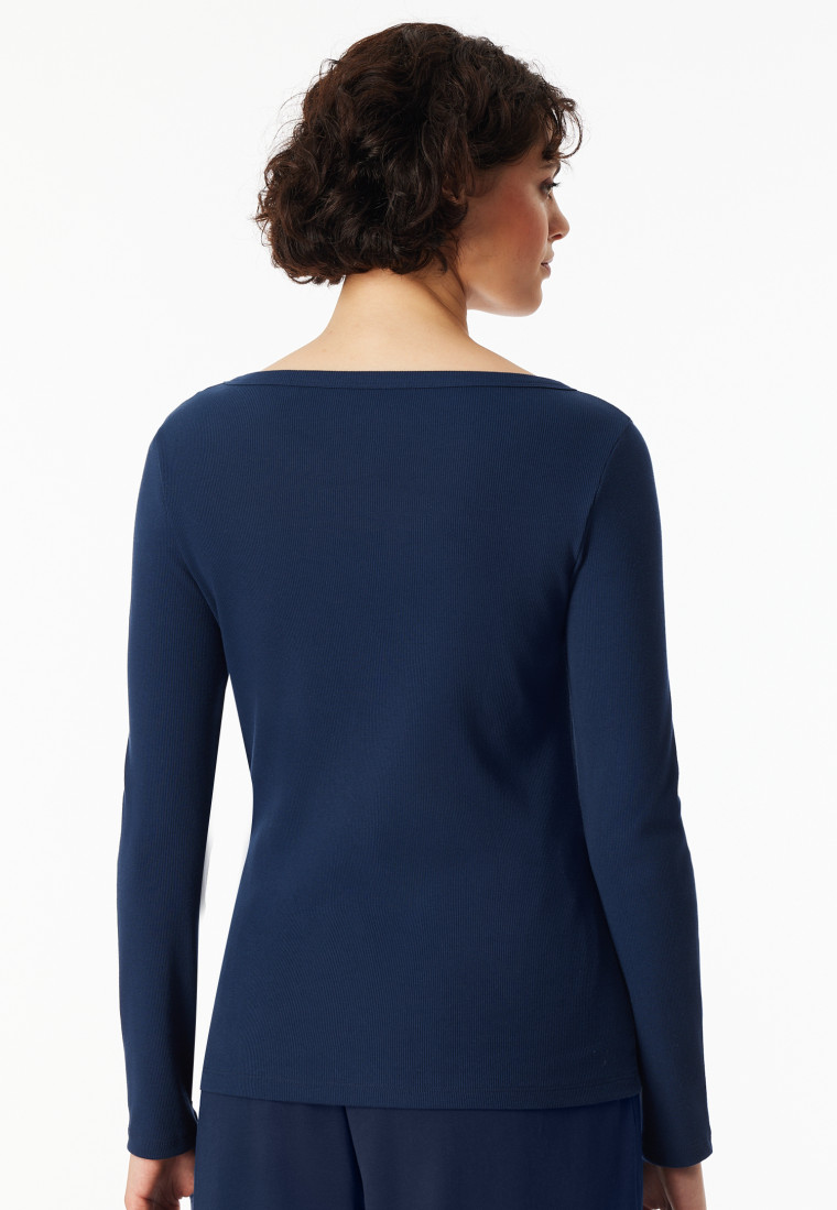 Langarmshirt Doppelripp Cutout admiral - SCHIESSER 150 Years